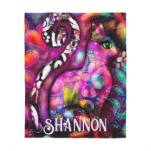 Gato Floral Abstrato Caprichoso Personalizado