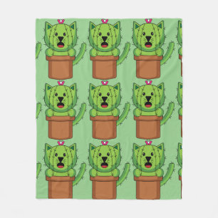Cobertor De Velo Gato Fofo Cacto Planta Pet Kawaii