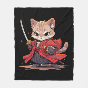 Cobertor De Velo Gato Herói ao estilo Samurai Irritado