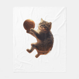 Cobertor De Velo Gato Jogando Basquete Gatos Engraçados Mamãe Meia