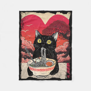 Cobertor De Velo Gato Kawaii Comendo Macarrão Ramen É Meu Valent