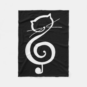 Cobertor De Velo Gato Kitty Triplo Clave de Música Gato Divertido N