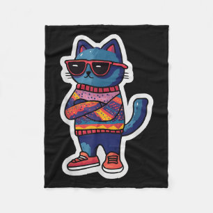 Cobertor De Velo Gato legal Com Estilo Retroativo Estilo Engraçado