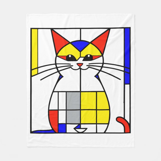 Cobertor De Velo Gato mondriano (Frente)