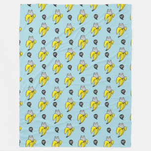 Cobertor De Velo Gato na banana