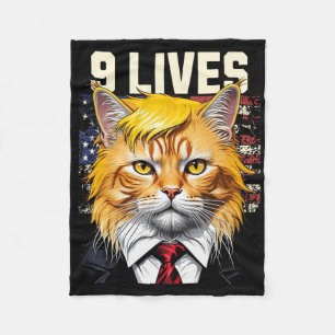 Cobertor De Velo Gato Na Suíte Com Cabelo De Trump Nove Vidas Bande