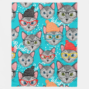 Cobertor De Velo Gato no chapéu