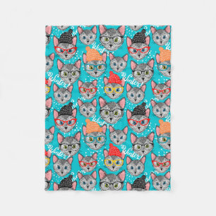 Cobertor De Velo Gato no chapéu