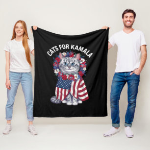 Cobertor De Velo Gato Para Kamala Gato Flores Bandeira Americana EU