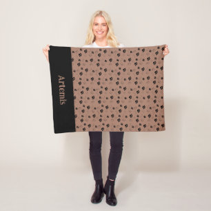 Cobertor De Velo Gato Personalizado Blanket Paws Nome Mocha Mousse