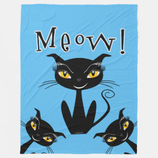 Cobertor De Velo Gato Preto Caprichoso Miau!