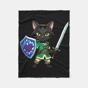 Cobertor De Velo Gato Preto Cinto Como Caractere De Jogo De Vídeo R
