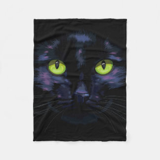Cobertor De Velo Gato preto com olhos verdes