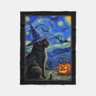 Cobertor De Velo Gato Preto de Halloween Amante de Gatos Engraçados