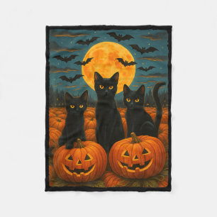 Cobertor De Velo Gato Preto Dia das Bruxas Amantes de Gatos Céu Not