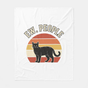 Cobertor De Velo Gato Preto Engraçado Ew Pessoas Design Vintage Ret