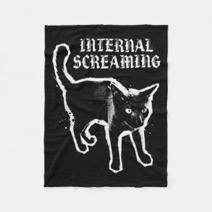 Cobertor De Velo Gato preto gritando internamente ansiedade felina
