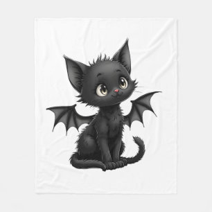 Cobertor De Velo Gato Preto Irritado de Halloween com Fantasia de M