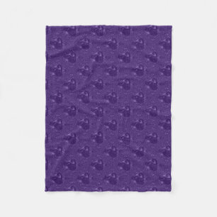 Cobertor De Velo Gato Preto Místico em Violeta