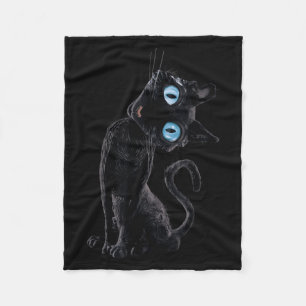 Cobertor De Velo Gato Preto Preguiçoso Fofo Meme Botão Olhos Amante