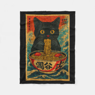 Cobertor De Velo Gato Ramen Engraçado Japonês Vintage Retro Amor po