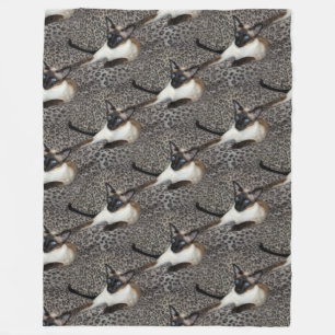 Cobertor De Velo Gato Siamese em pontos do animal selvagem do