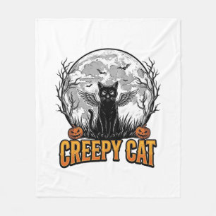 Cobertor De Velo Gato Sinistro Design de Gravura Vintage de Hallowe