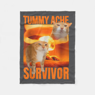 Cobertor De Velo Gato Sobrevivente de Dor de Barriga Meme Dito Engr