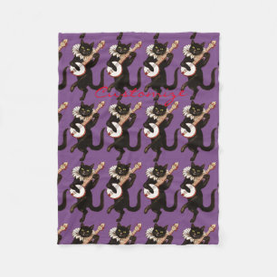 Cobertor De Velo Gato tocando Banjo Thunder_Cove