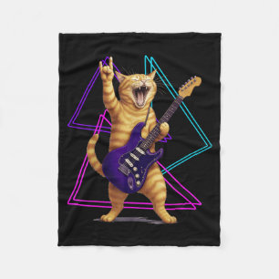 Cobertor De Velo Gato Tocar Guitarra Astro do Rock Rock And Roll Ho