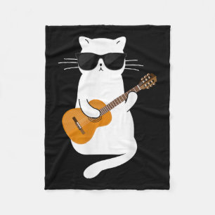 Cobertor De Velo Gato Vestindo Pulmões Tocando Violão Guitarrista