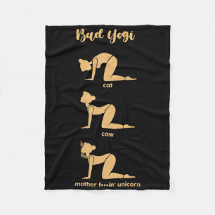 Cobertor De Velo Gato Yogi Vaca Mãe Unicórnio Engraçado Yoga Medita
