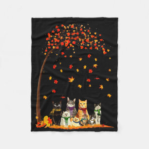 Cobertor De Velo Gatos Caem Autumn Leaf Tree Engraçado Gifes De Gat