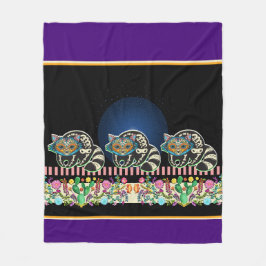 Cobertor De Velo Gatos de Calavera Cachorros Fleece