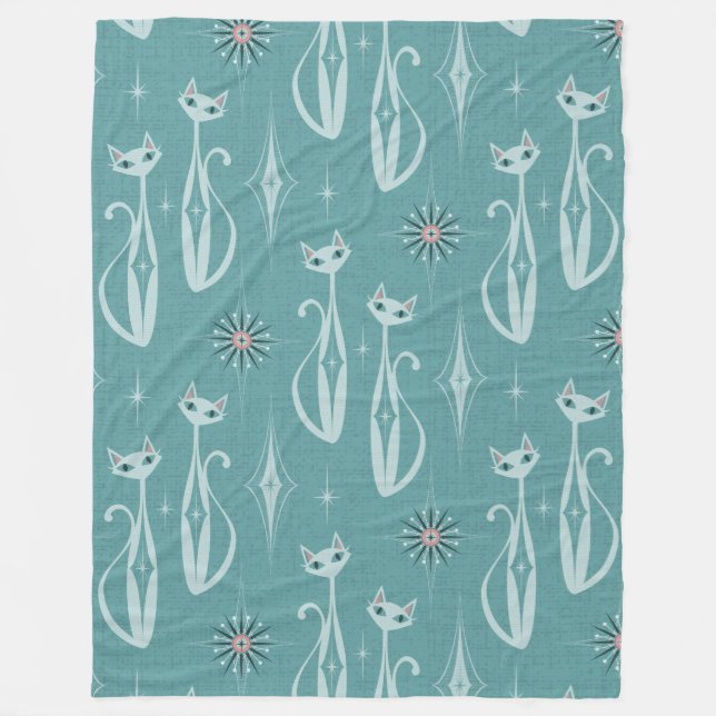 Cobertor De Velo Gatos de Diamante Starburst em Azul (Frente)