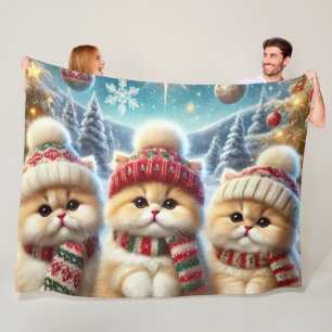 Cobertor De Velo Gatos de gatinho em decoração festiva de Natal e N