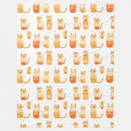 Cobertor De Velo Gatos De Gato Laranja