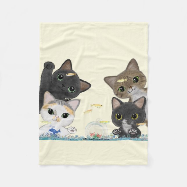 Cobertor De Velo Gatos de Medaka (Frente)