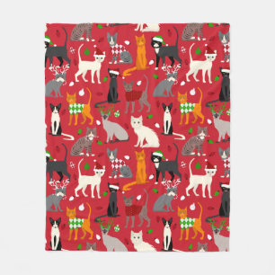 Cobertor De Velo Gatos de Natal