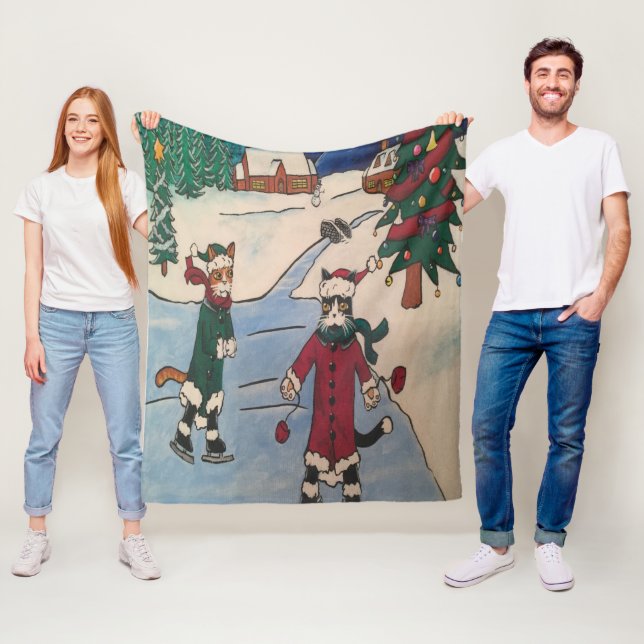 Cobertor De Velo Gatos De Pele De Gelo Natal (In Situ)