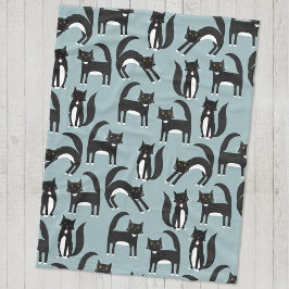 Cobertor De Velo Gatos de Tuxedo preto e branco