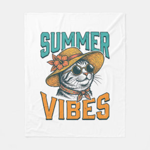 Cobertor De Velo Gatos de Vibrações de Verão Desenho de Gravura Vin