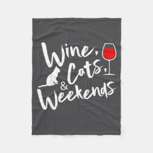 Cobertor De Velo Gatos de Vinho e Fins de Semana 