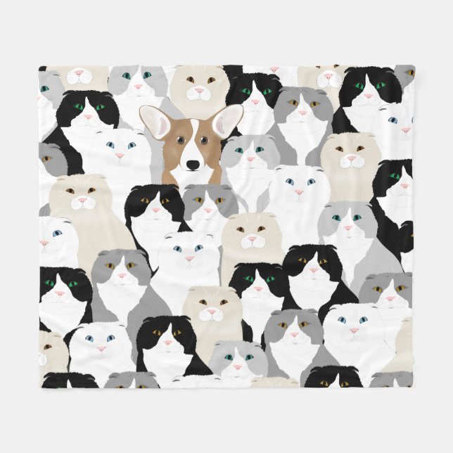 Cobertor De Velo Gatos e Cães Fleece Blanket (Frente (Horizontal))