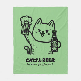 Cobertor De Velo Gatos e cerveja 1