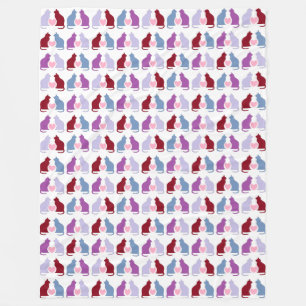 Cobertor De Velo Gatos e corações