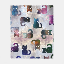 Cobertor De Velo Gatos espaciais | Gato Galáxico
