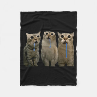 Cobertor De Velo Gatos Gritando Para Um Gato Babando Duplamente Mem
