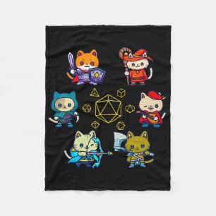 Cobertor De Velo Gatos Jogadores De Rpg Dados D20 Gato Nerdy Geek H