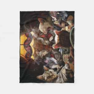 Cobertor De Velo Gatos jogando pôquer